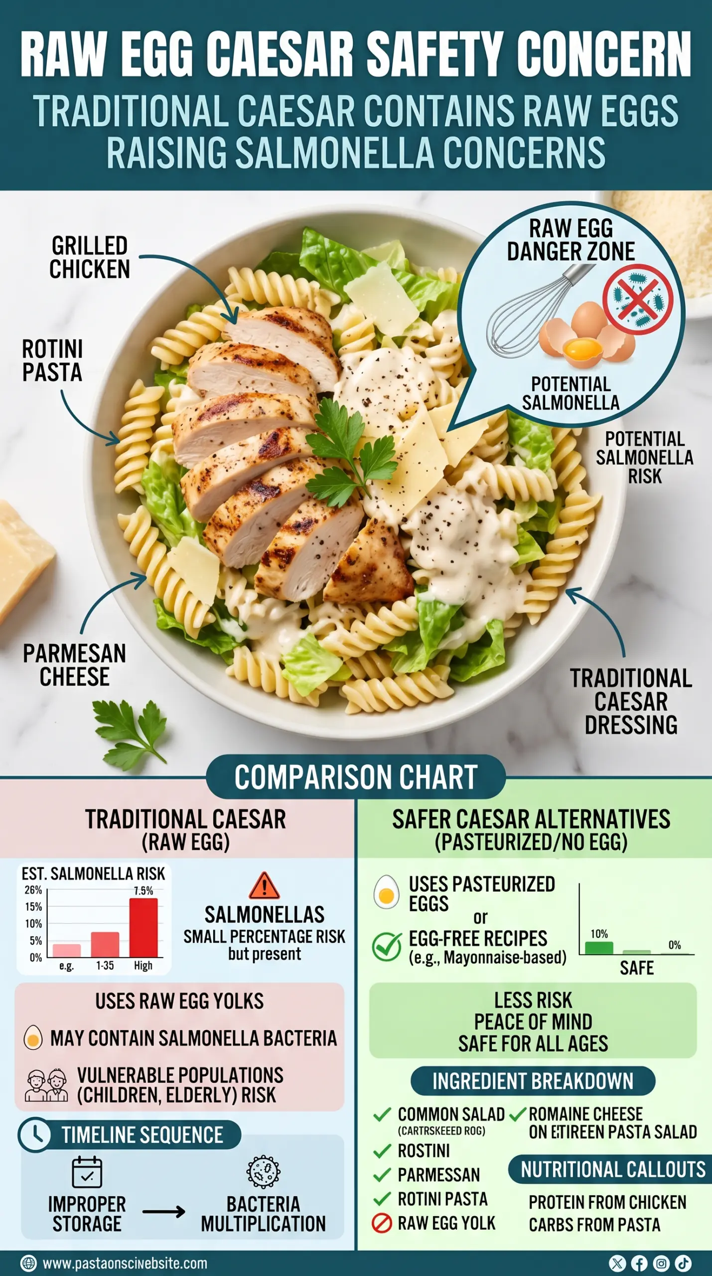 Chicken Caesar Pasta Salad creamy crunchy