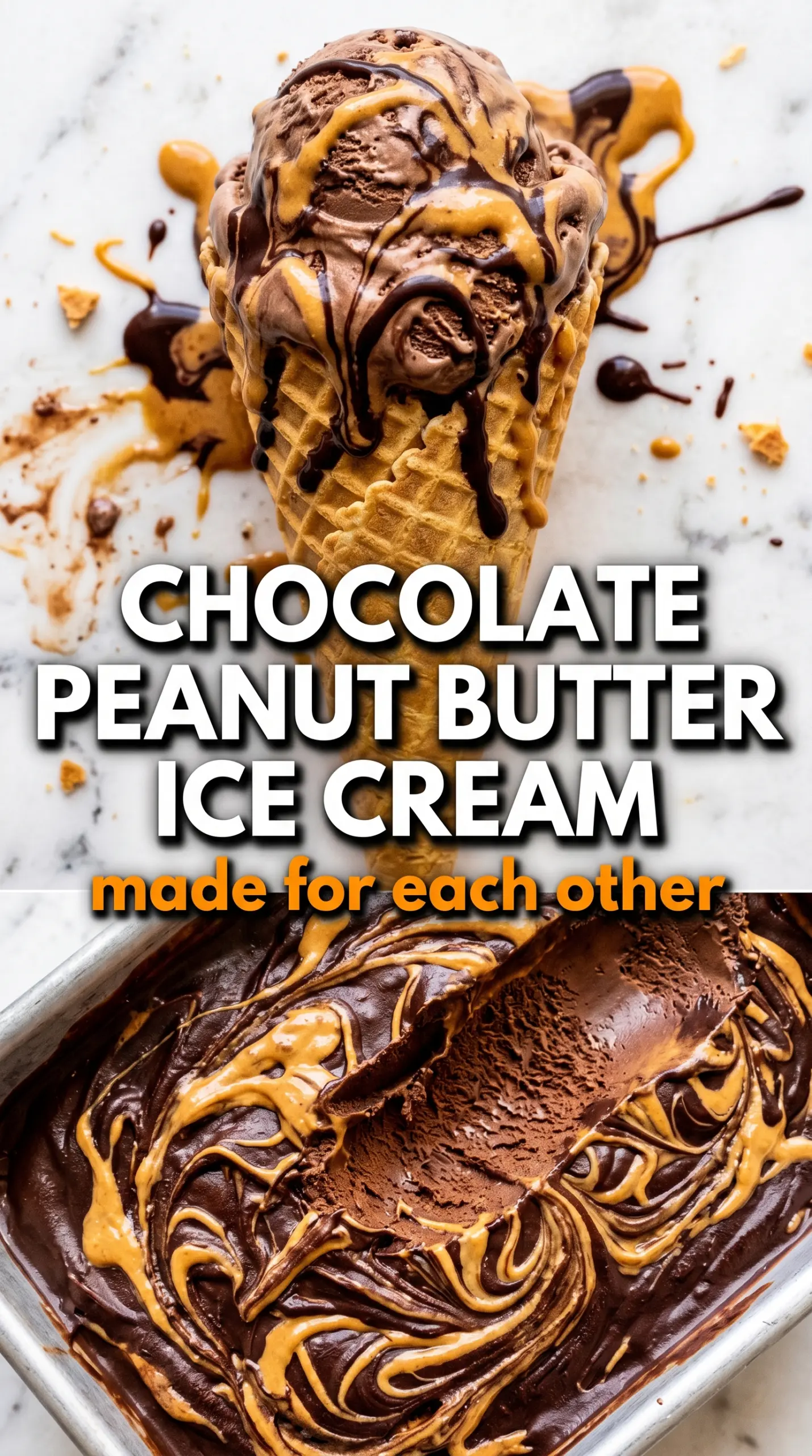 Chocolate Peanut Butter Ice Cream creamy swirls