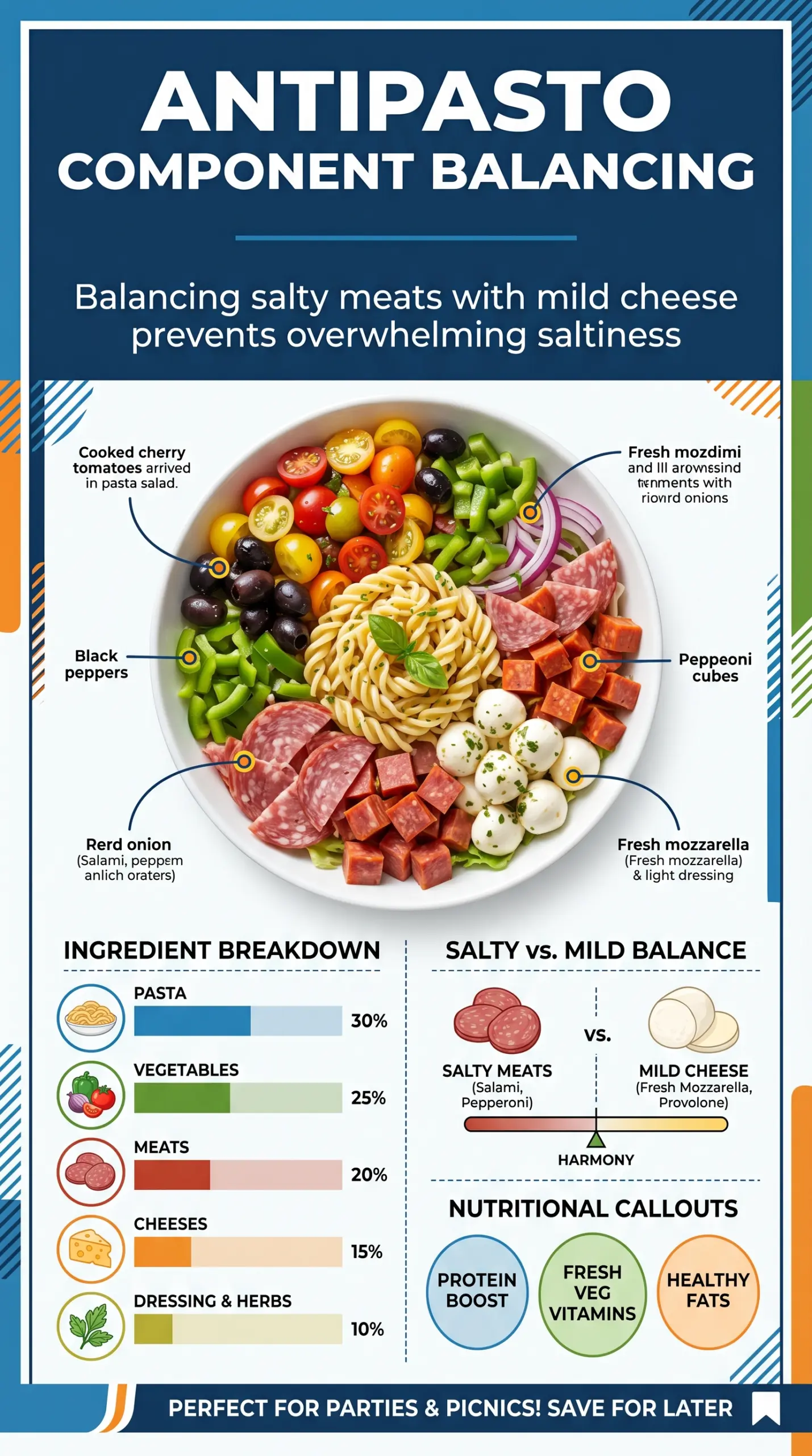Easy Italian Antipasto Pasta Salad savory colorful