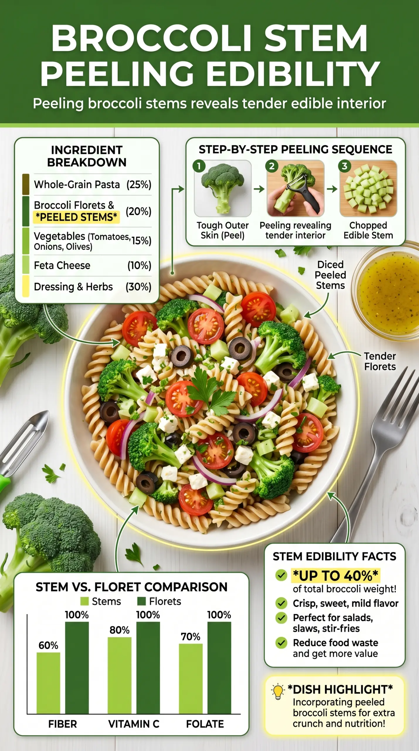 Fresh Broccoli Pasta Salad with bacon, cranberries, creamy dressing