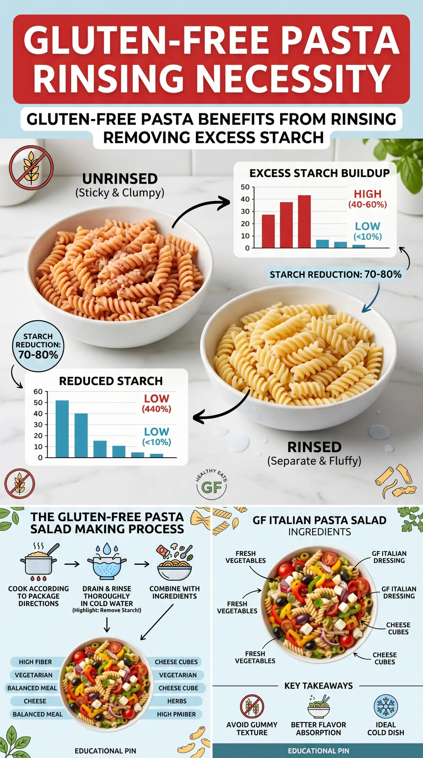 Gluten-free Italian pasta salad colorful savory chilled
