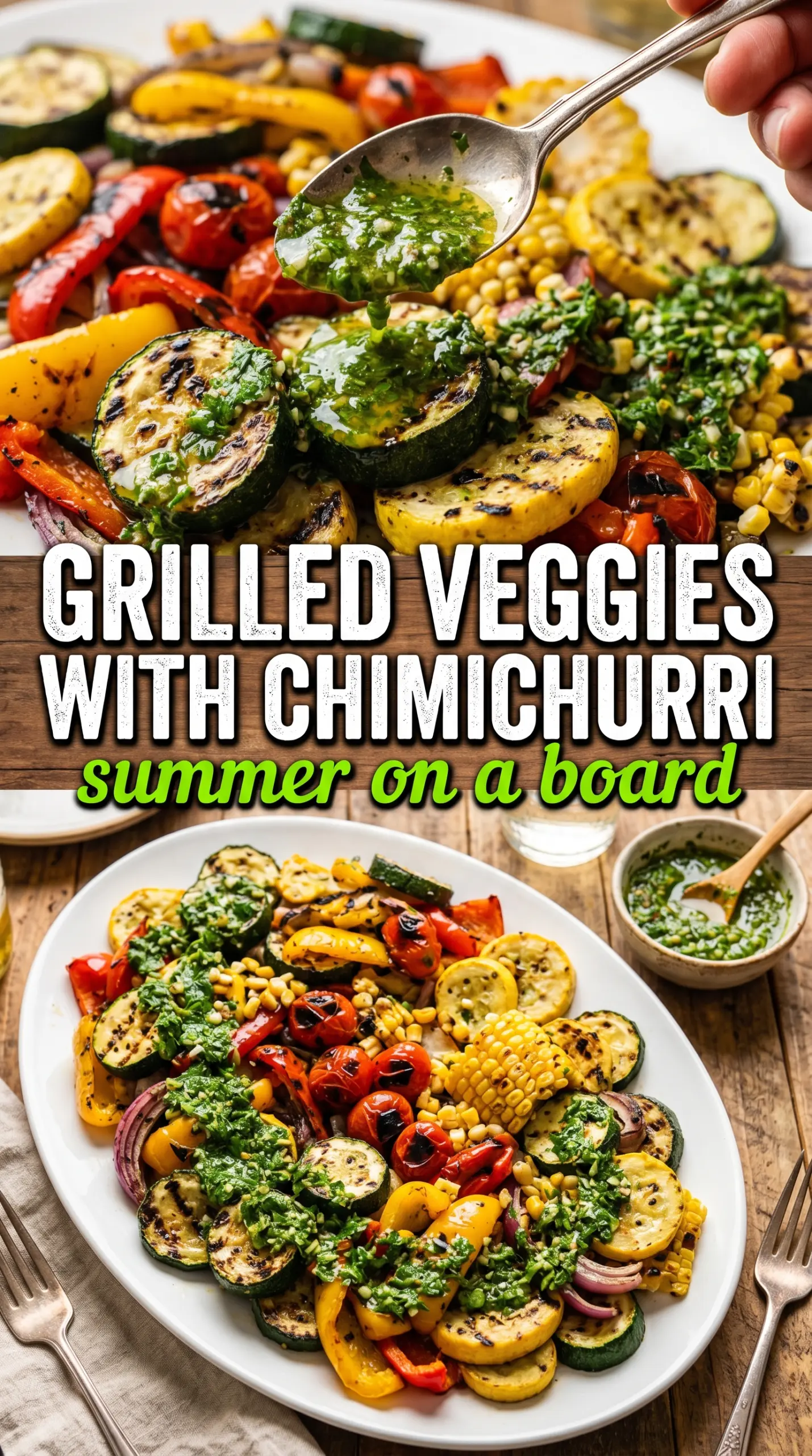 Grilled Veggies with Chimichurri Sauce smoky herby vibrant