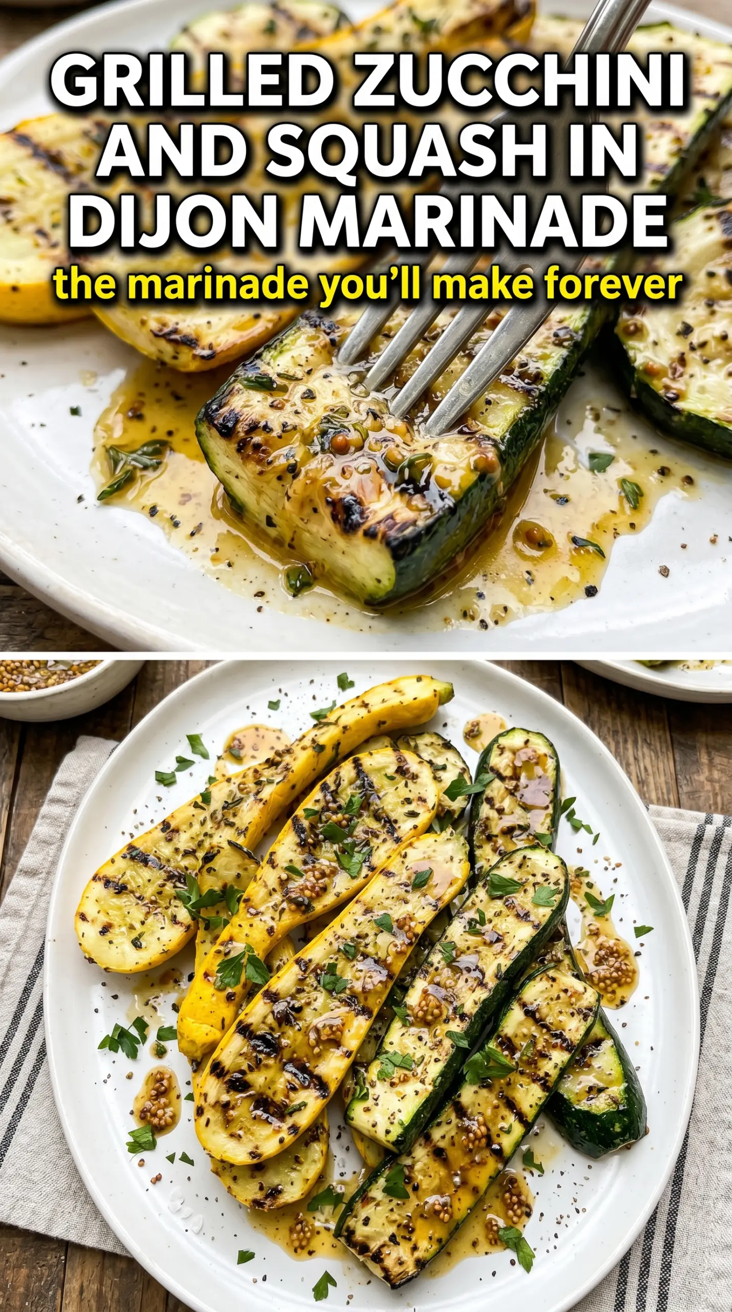Grilled Zucchini and Squash in Dijon Marinade tangy charred glossy