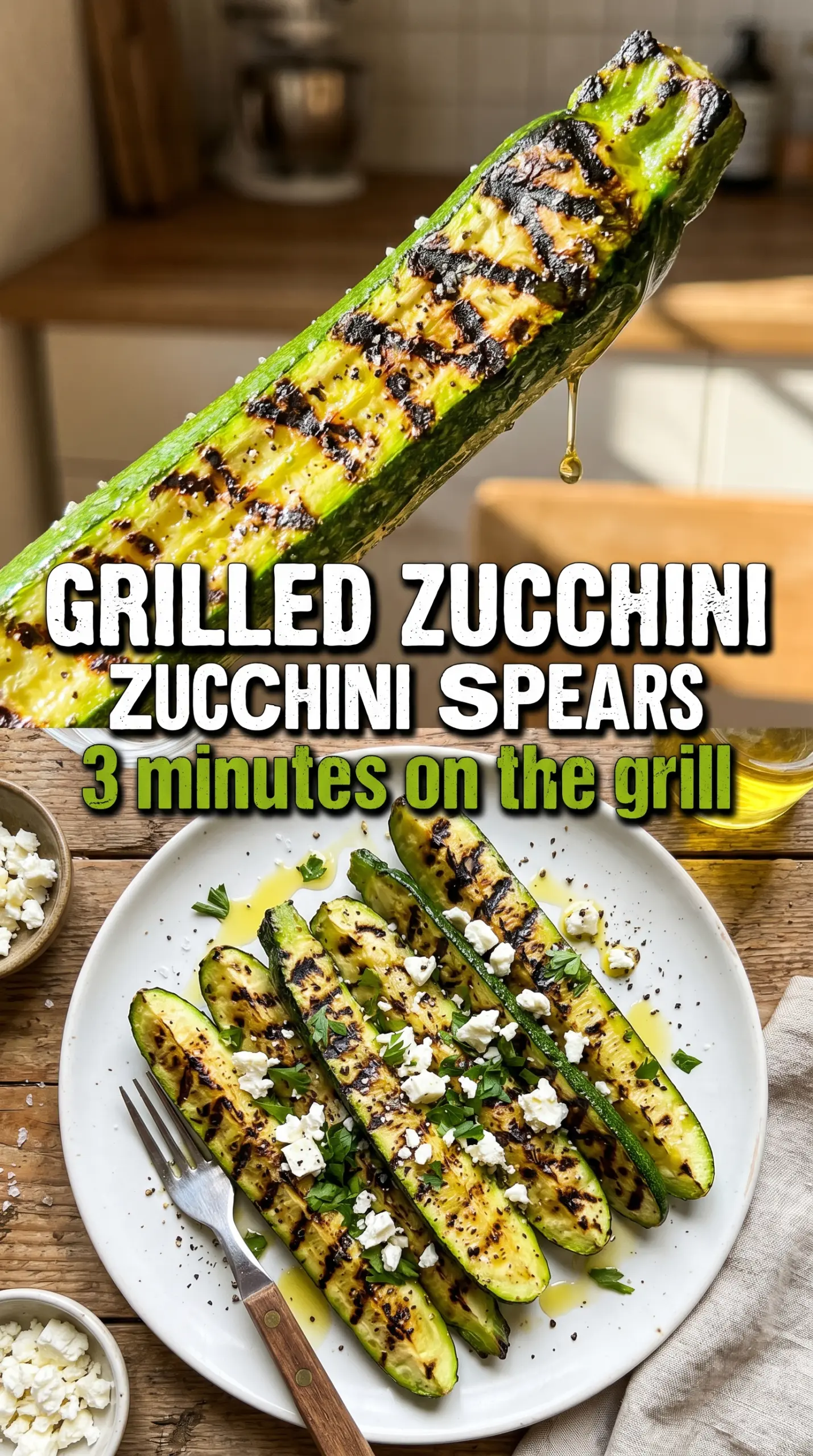 Grilled zucchini slices with toppings