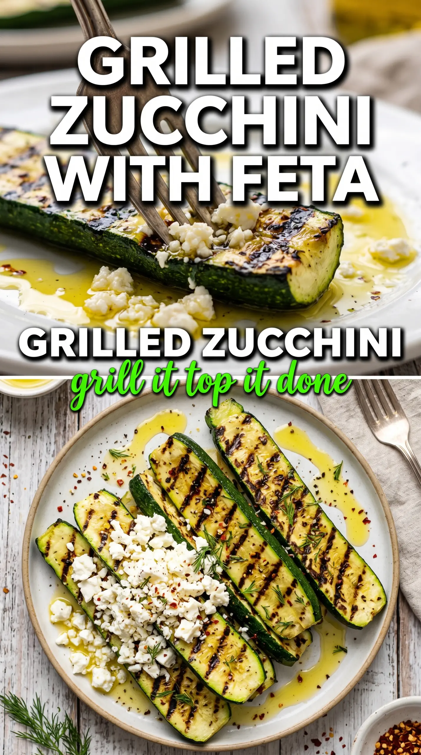 Grilled zucchini slices with toppings
