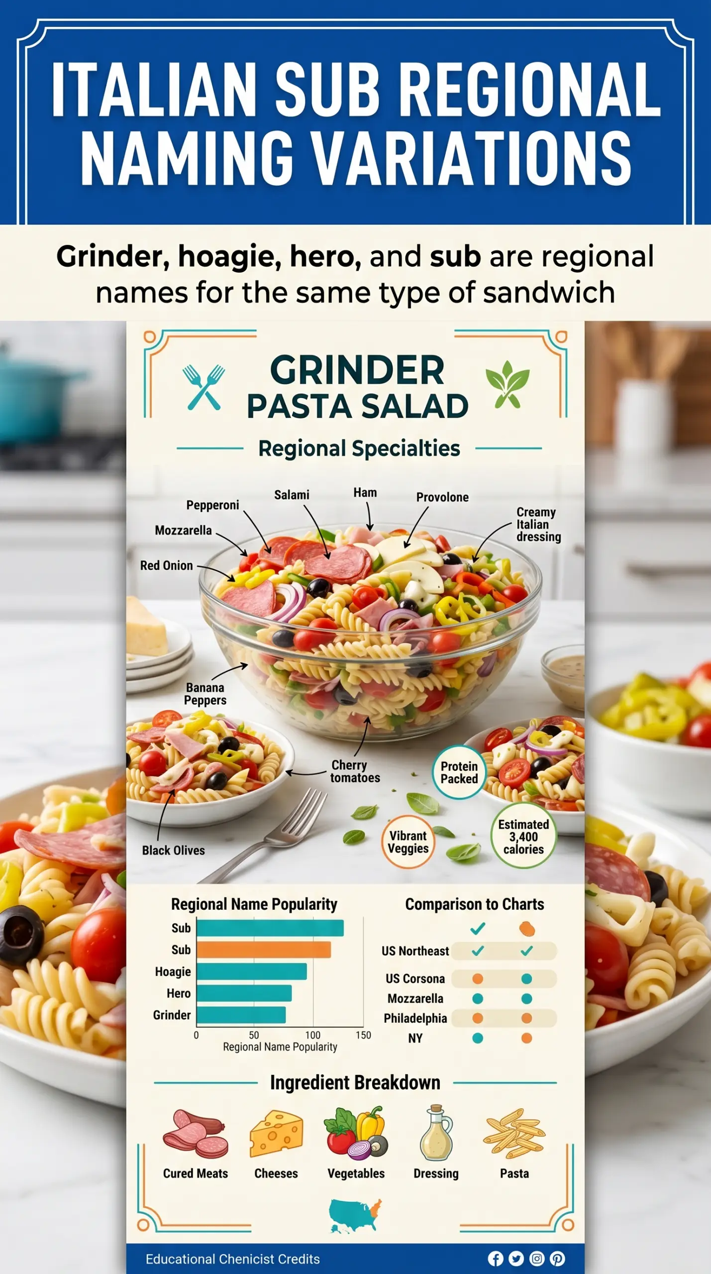 Grinder Pasta Salad deli meat cheesy banana pepper