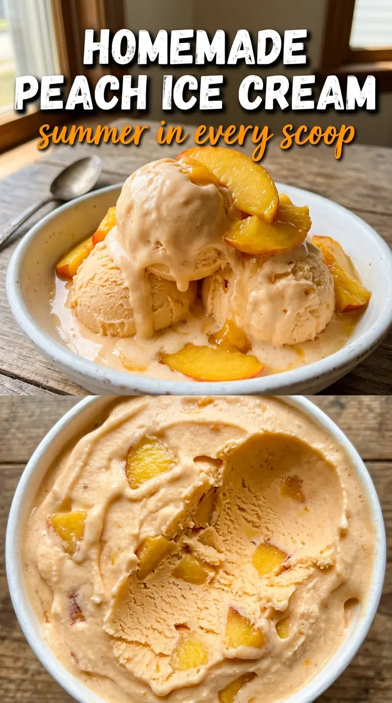 Homemade Peach Ice Cream creamy peachy