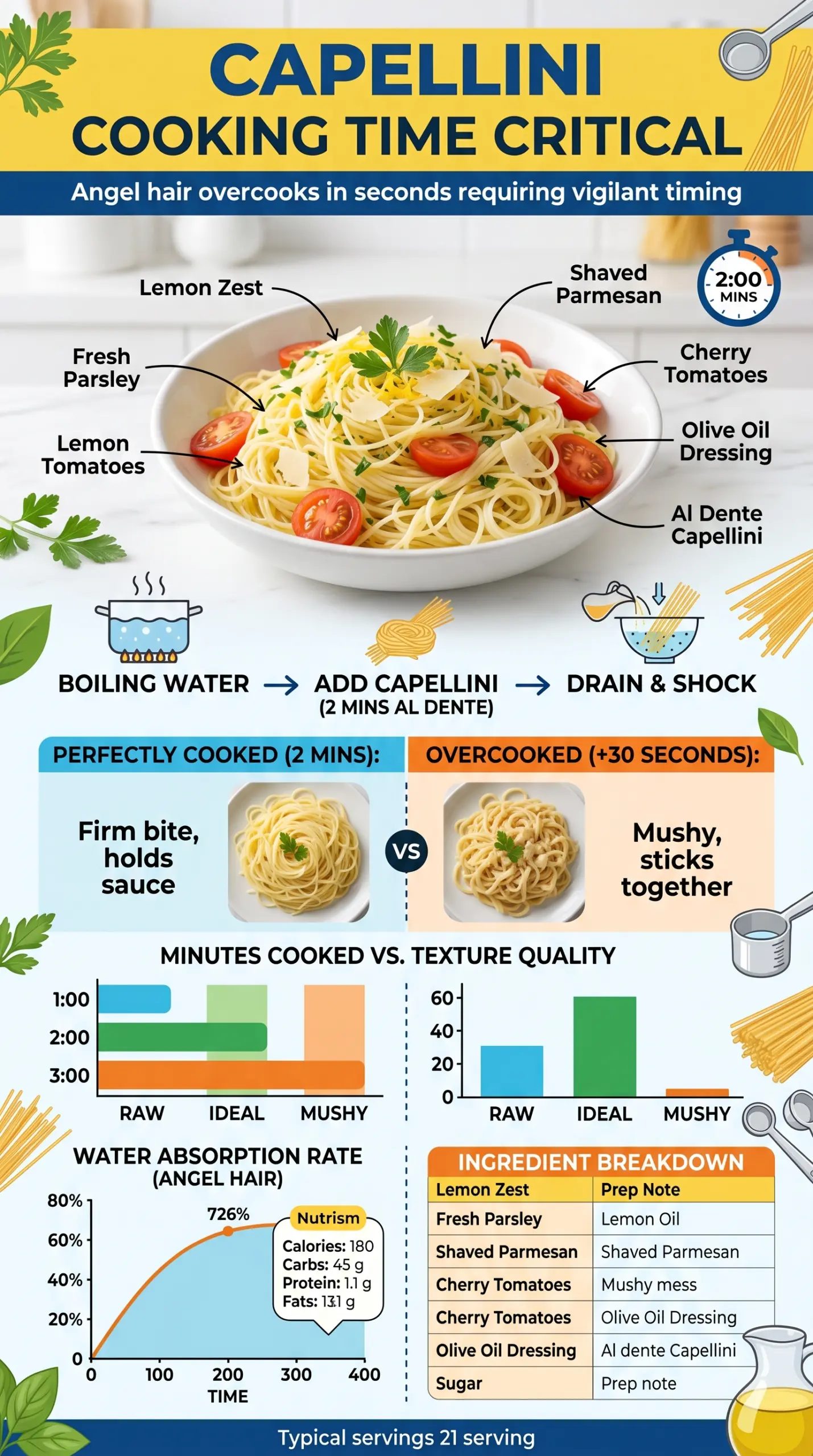 Lemon Capellini Salad bright herbs lemon zest