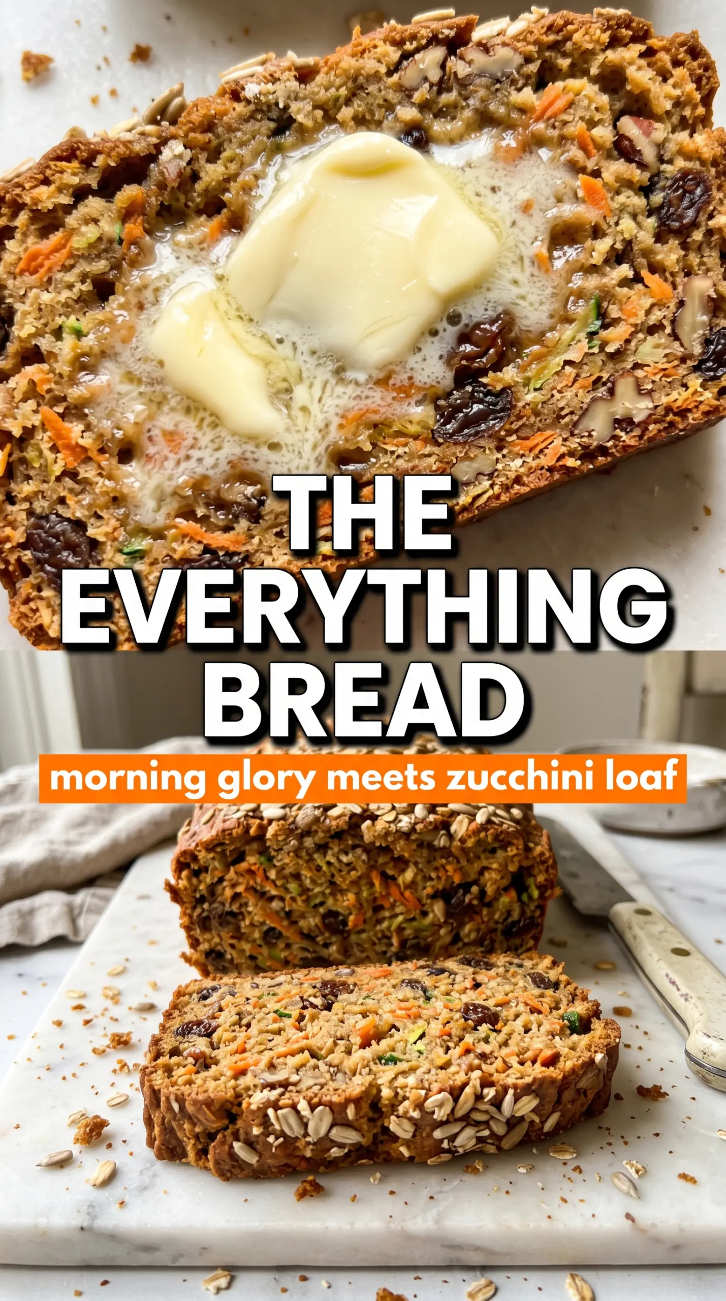 Morning Glory Zucchini Bread colorful texture-packed loaf