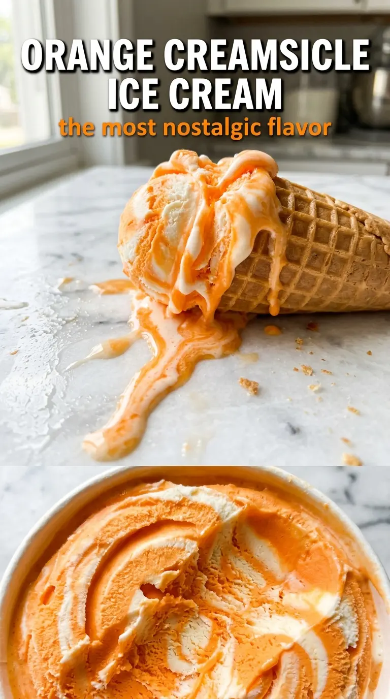 Orange Creamsicle Ice Cream bright citrus swirl