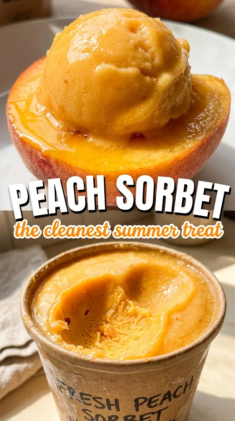 Peach Sorbet golden icy dessert