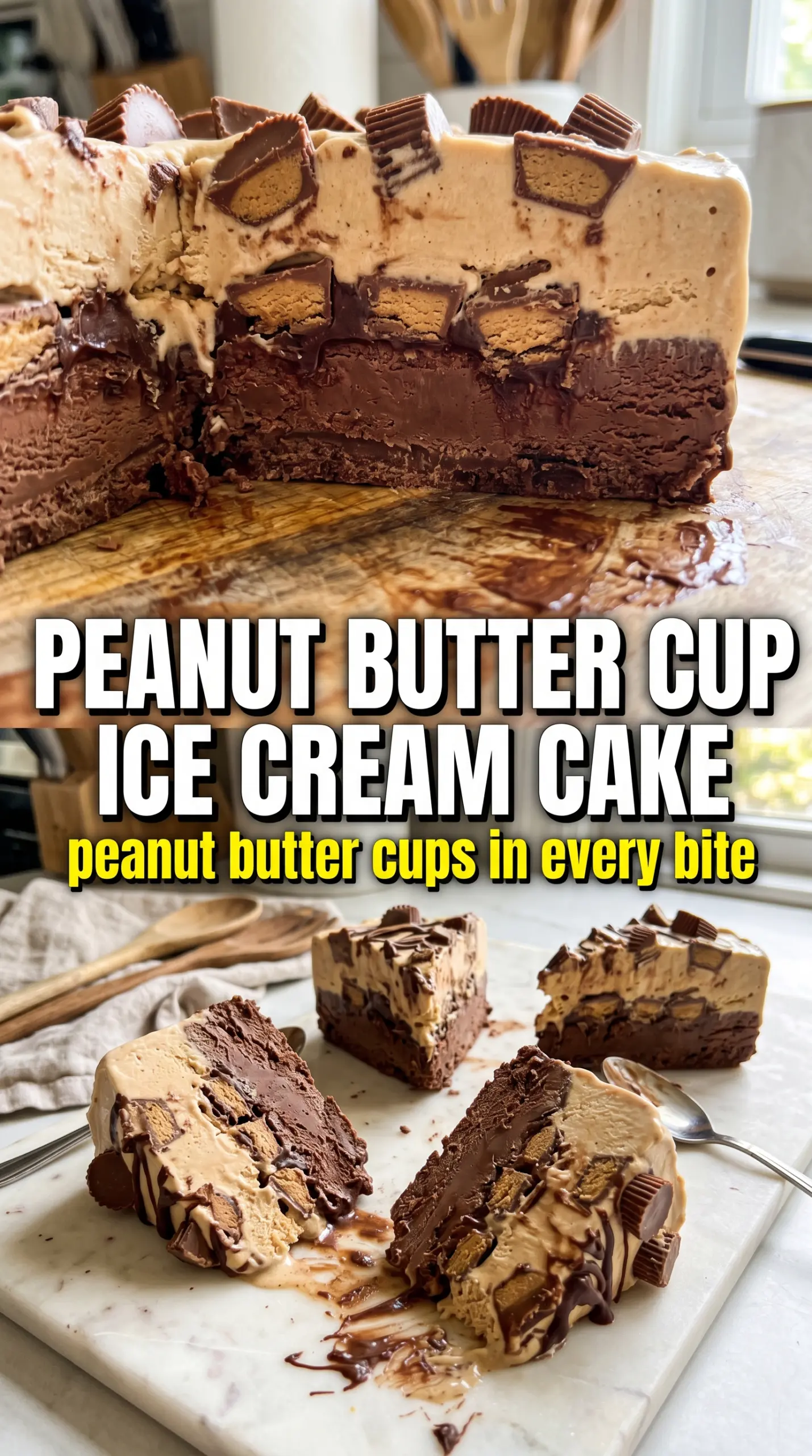 Slice of ice cream cake on a plate