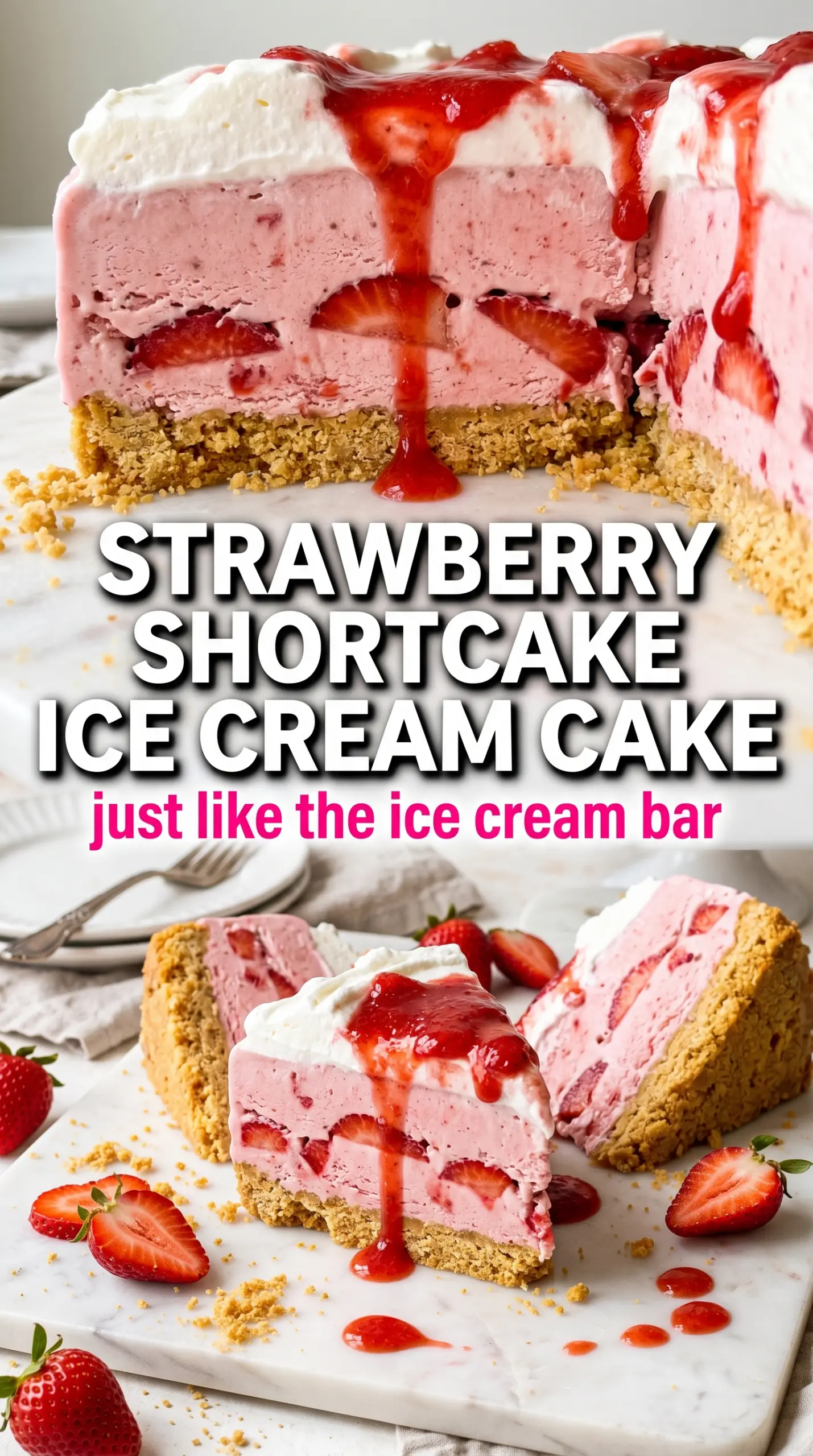 Slice of ice cream cake on a plate