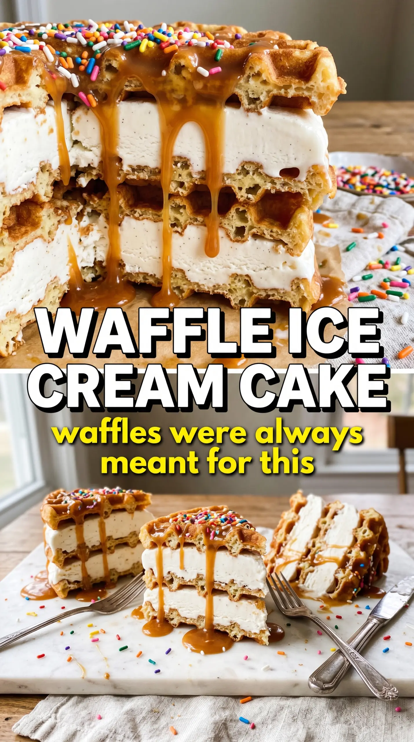 Slice of ice cream cake on a plate