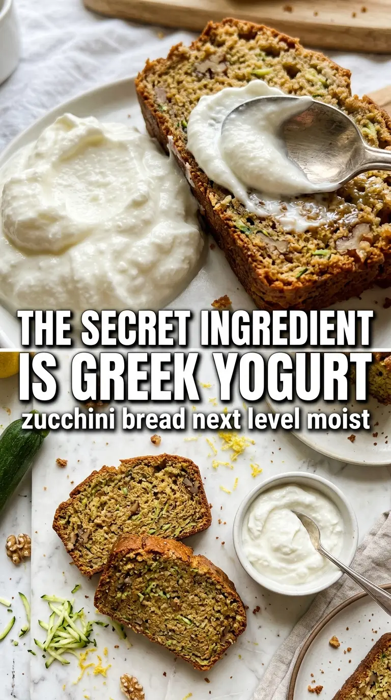 Zucchini Bread with Greek Yogurt moist tangy loaf
