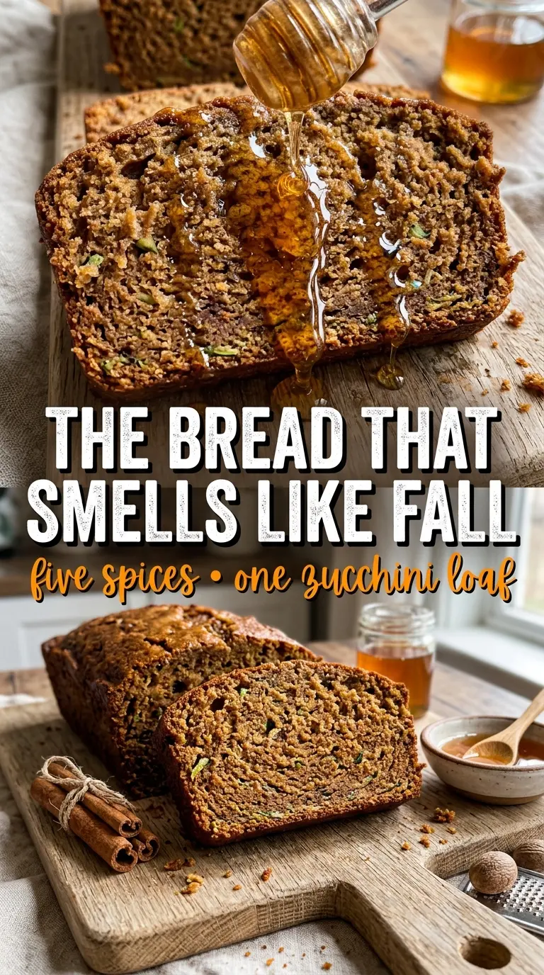 Slice of zucchini bread on a plate