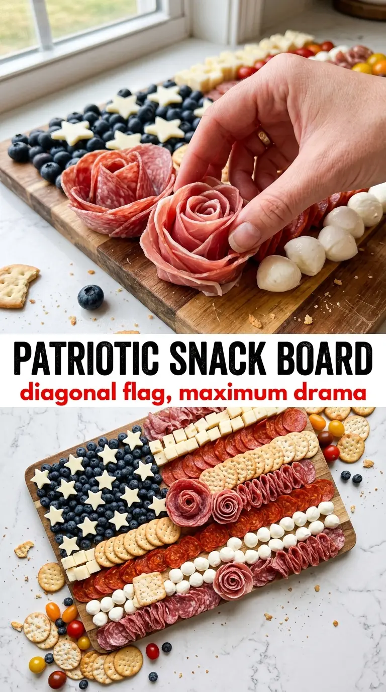 American flag snack tray patriotic red white blue