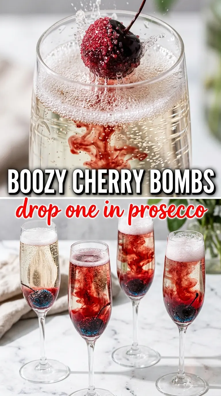 Boozy Cherry Bombs glossy bourbon-soaked cherries
