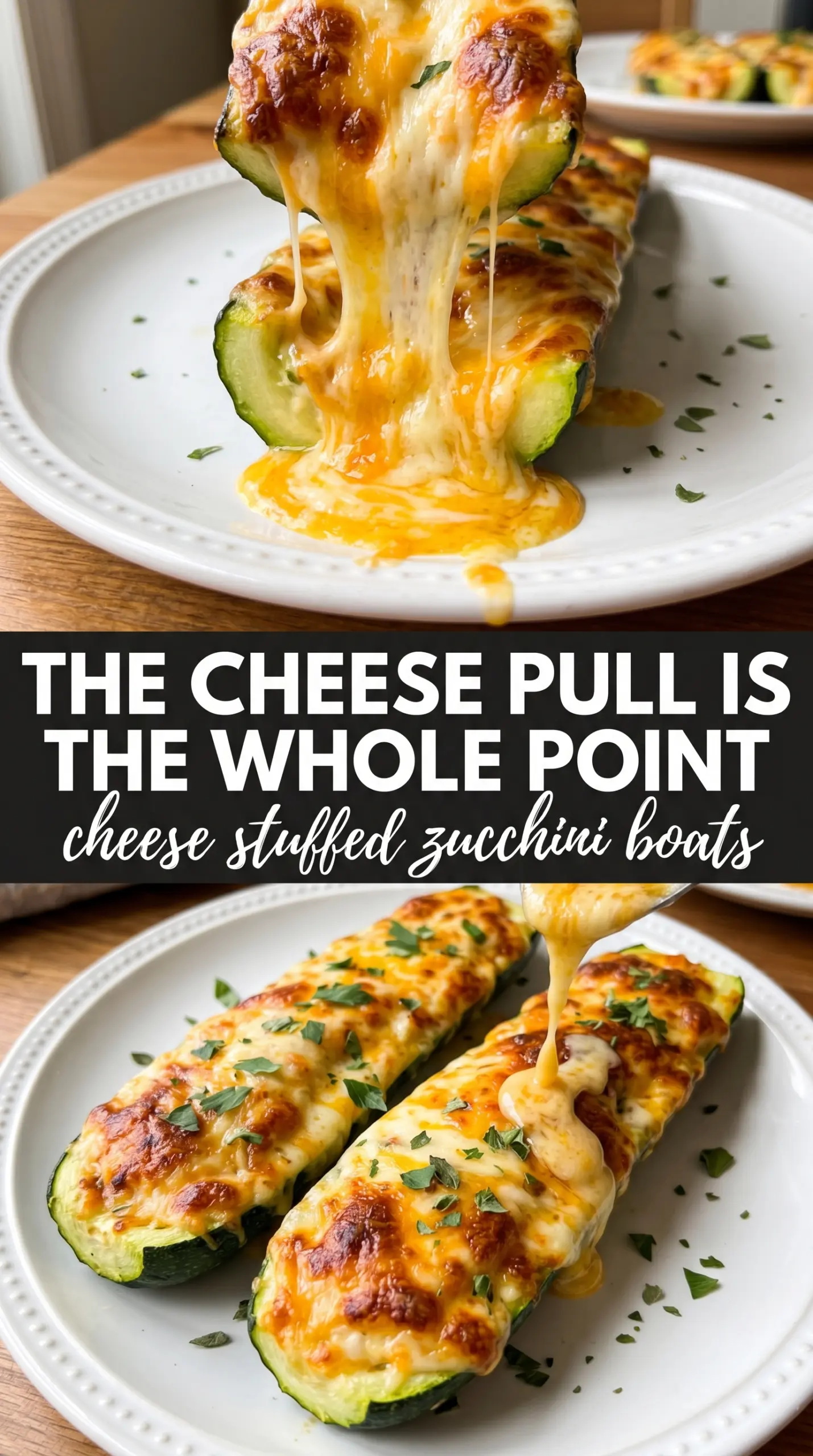 Cheese Stuffed Zucchini Boats golden cheesy baked