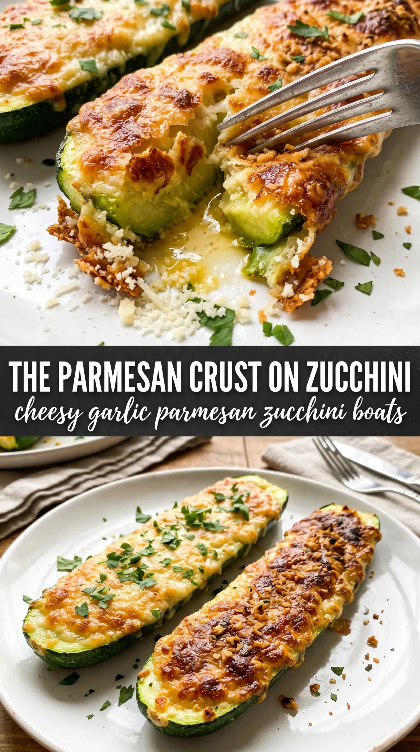 Cheesy Garlic Parmesan Zucchini Boats golden cheesy zucchini boats