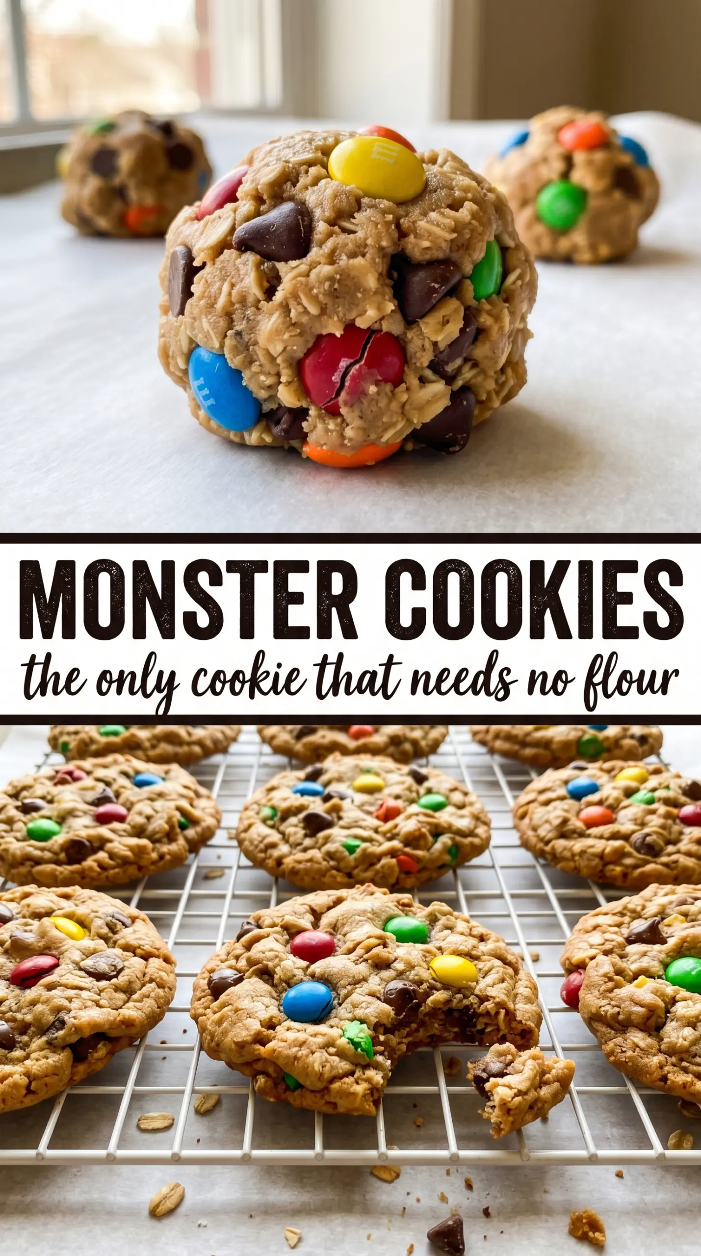 Monster Cookies chewy peanut butter oatmeal colorful