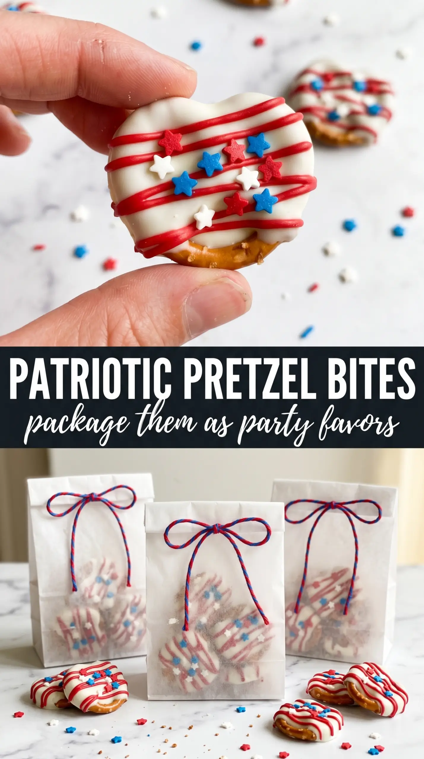 Patriotic Pretzel Bites red white blue festive