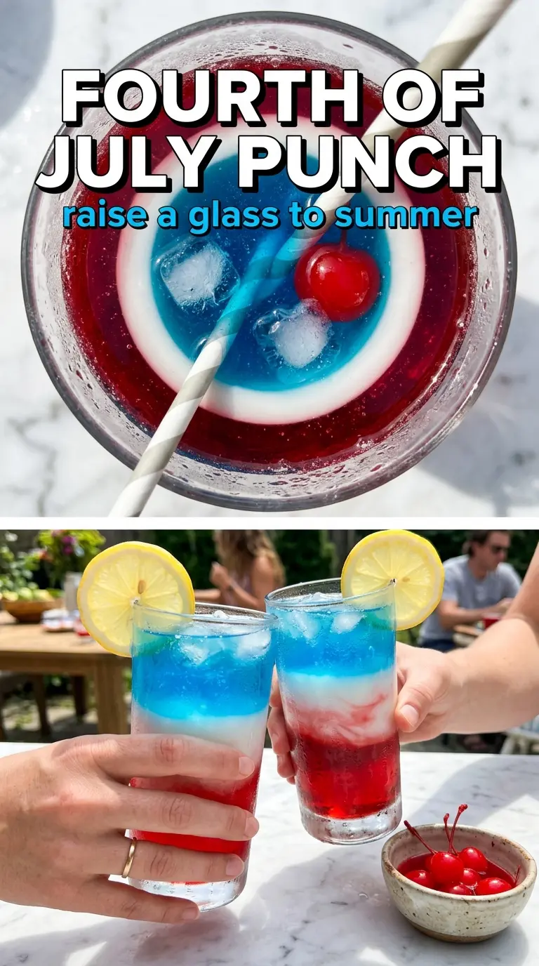 Patriotic Punch layered, sparkling, fruity