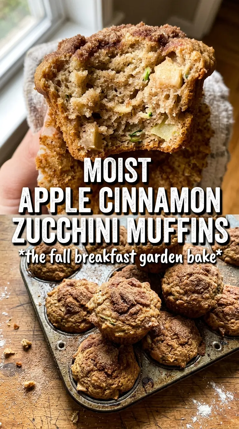 Apple Cinnamon Zucchini Muffins with cinnamon sugar crust
