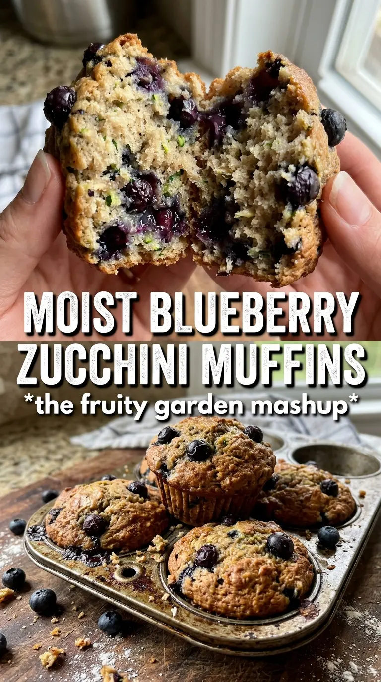Blueberry Zucchini Muffins with burst blueberries, tender crumb