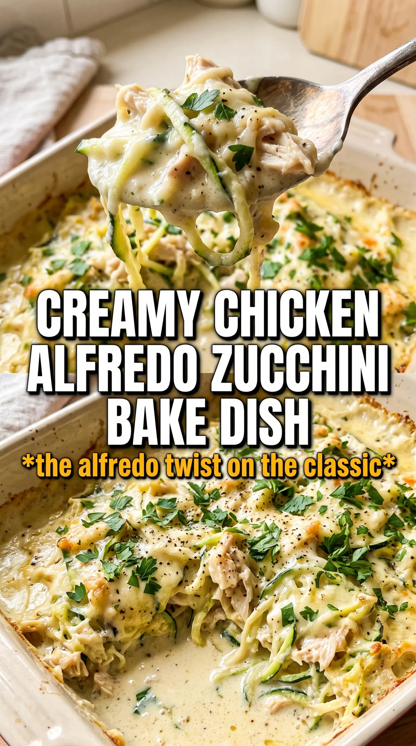 Chicken Alfredo zucchini lasagna creamy layers