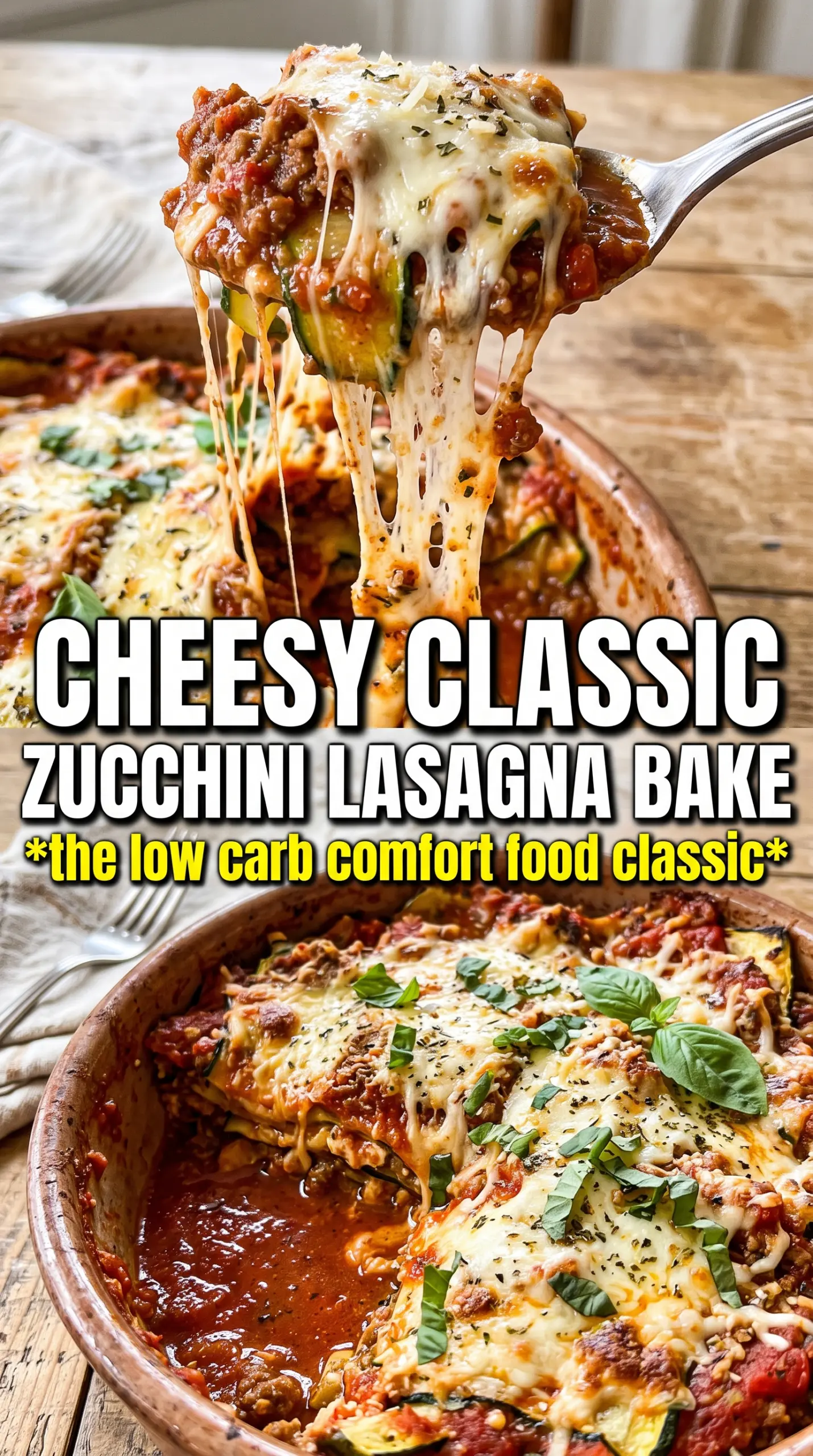 Classic Zucchini Lasagna layered, cheesy, low carb
