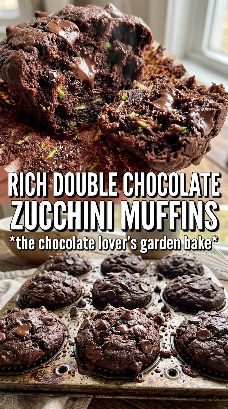 Double Chocolate Zucchini Muffins fudgy chocolate chip