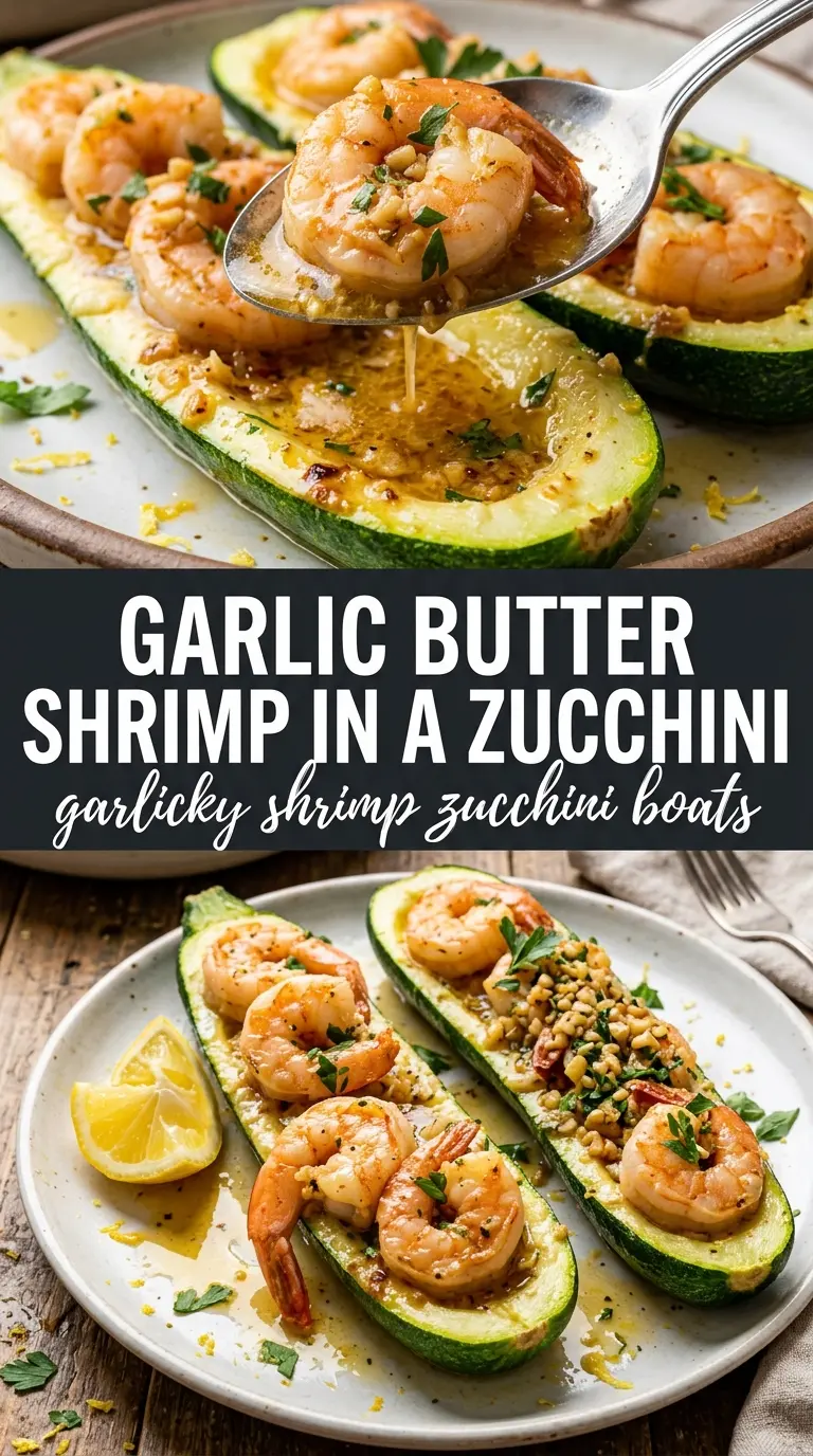 Garlicky Shrimp Zucchini Boats garlicky cheesy low-carb