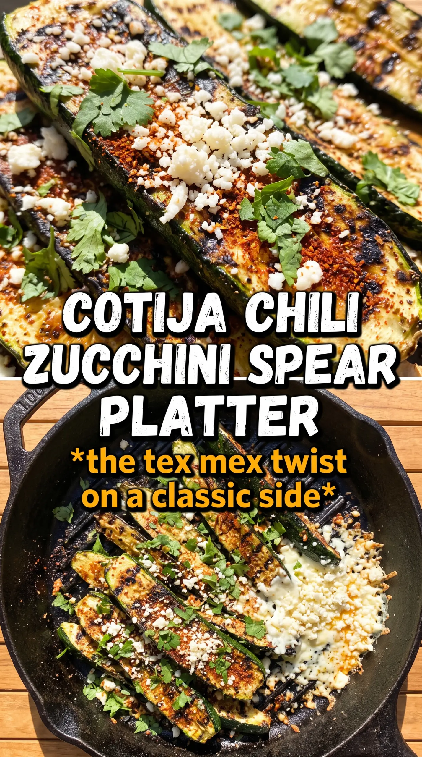 Grilled Mexican zucchini smoky chili lime cotija