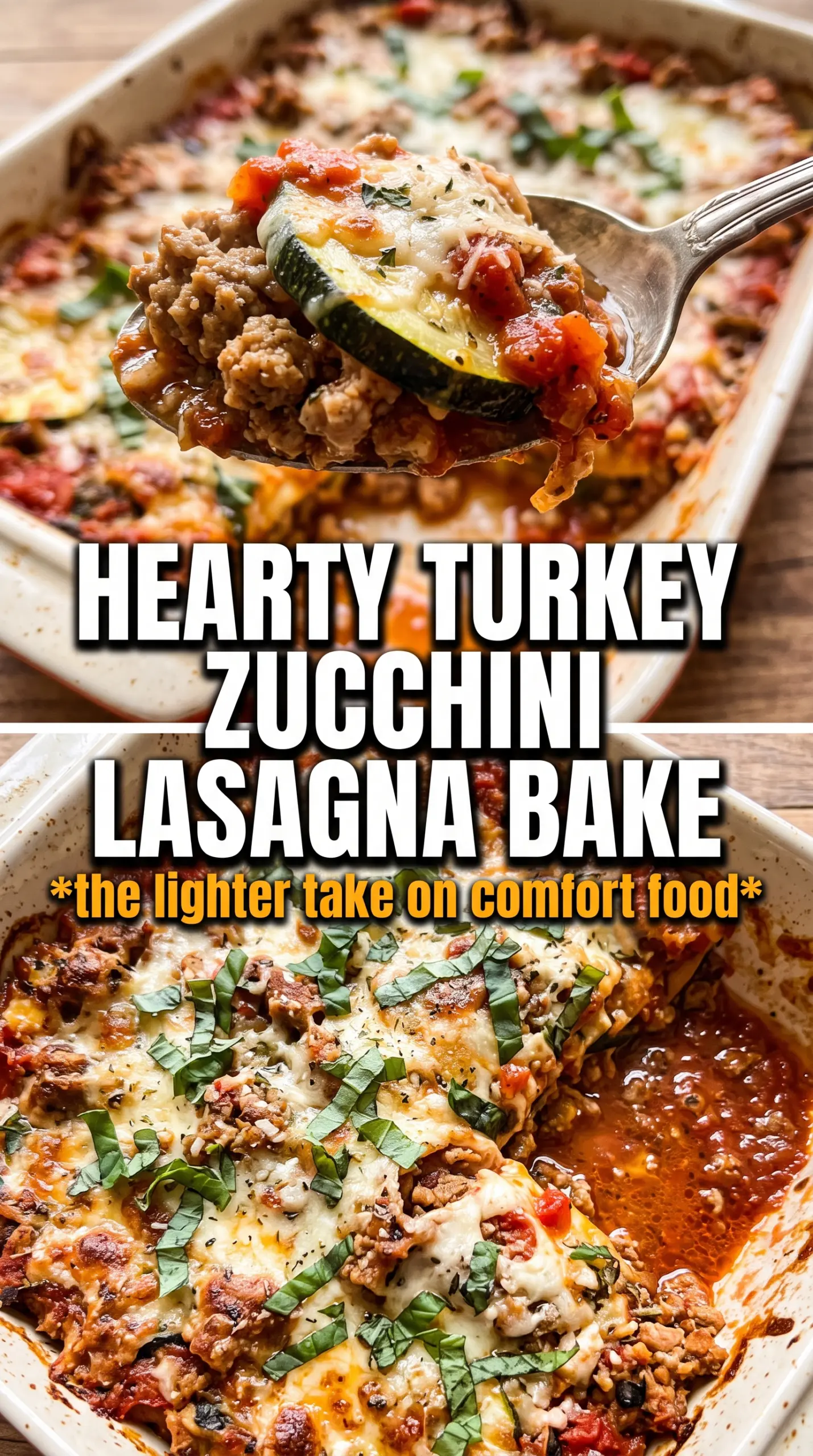 Zucchini Lasagna with Ground Turkey layered, cheesy, hearty