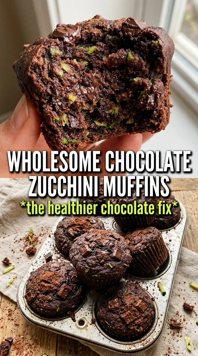 healthy chocolate zucchini muffins fudgy crackled