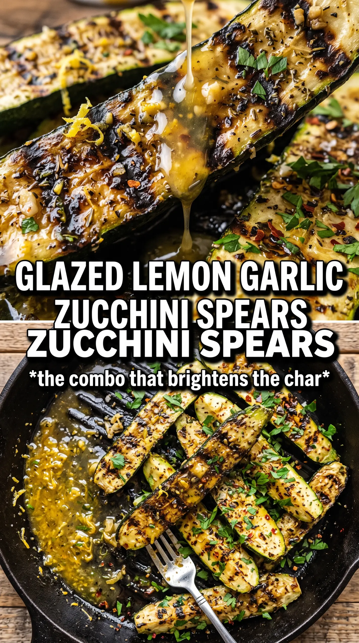 Lemon Garlic Grilled Zucchini bright charred
