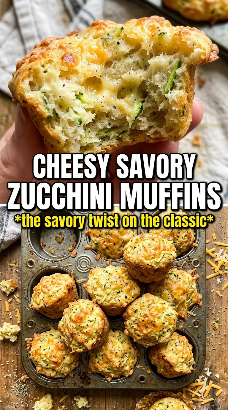 Savory Zucchini Muffins cheesy herb