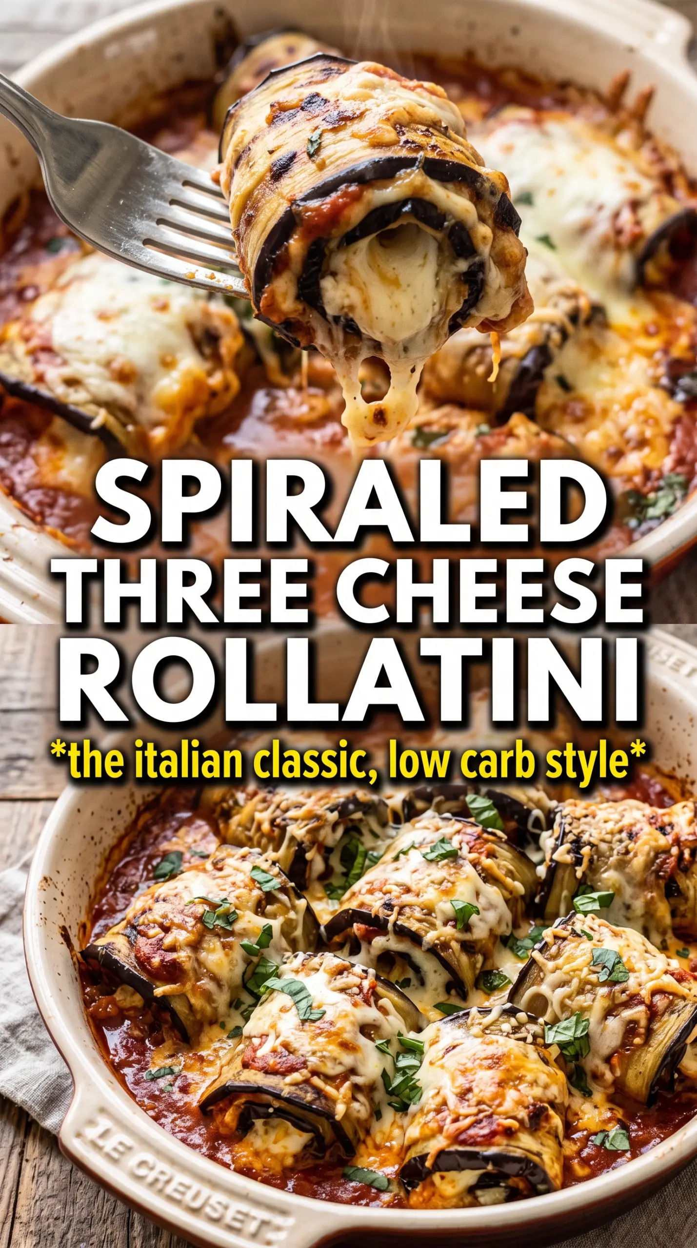 Three Cheese Zucchini Rollatini creamy baked