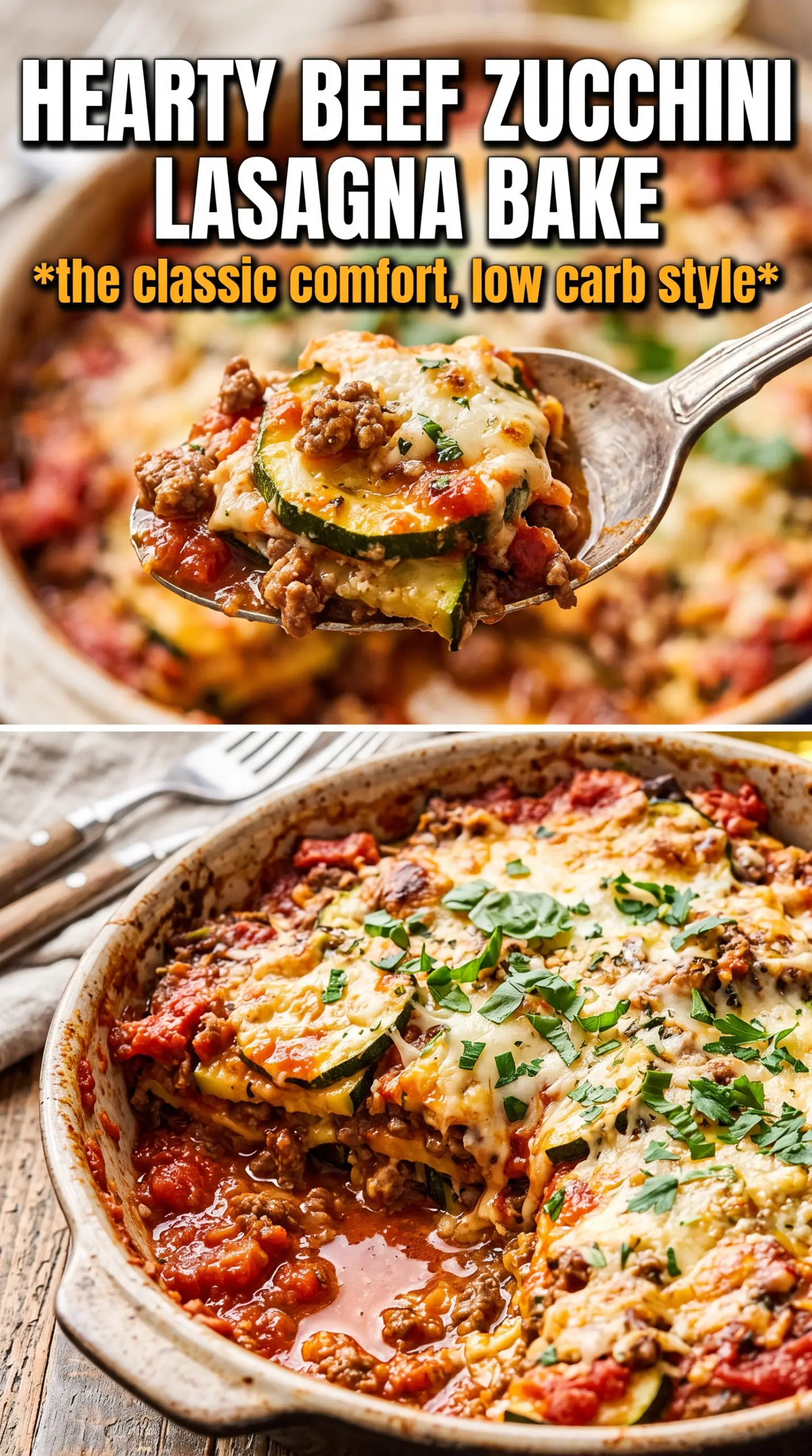 Zucchini Lasagna with Ground Beef hearty cheesy baked