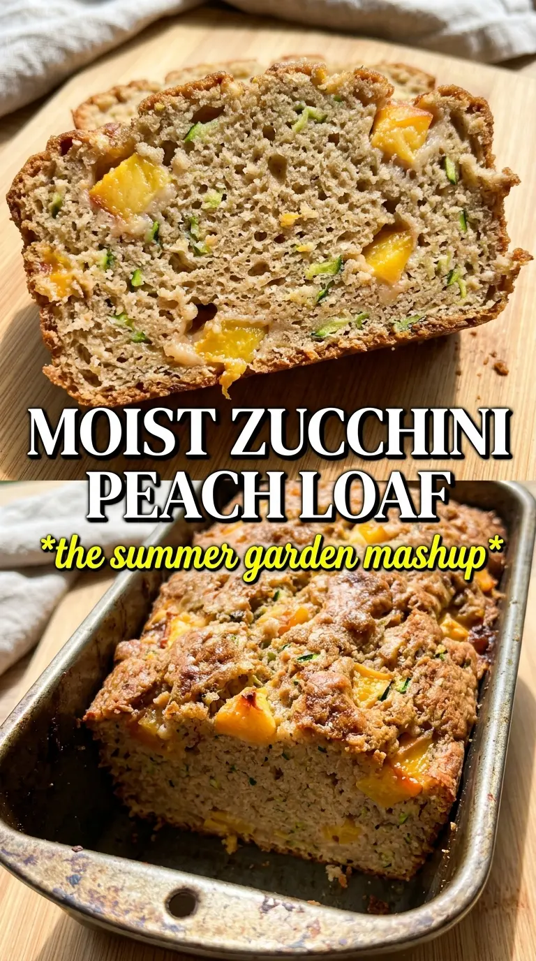 Zucchini Peach Bread golden crumb fruity quick bread
