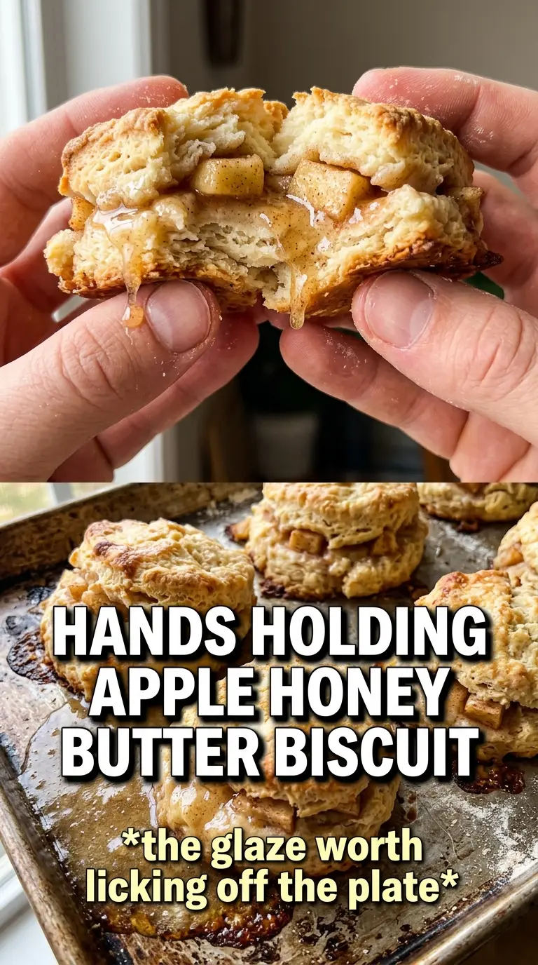Apple Biscuits With Honey Butter Glaze, flaky, golden, glazed