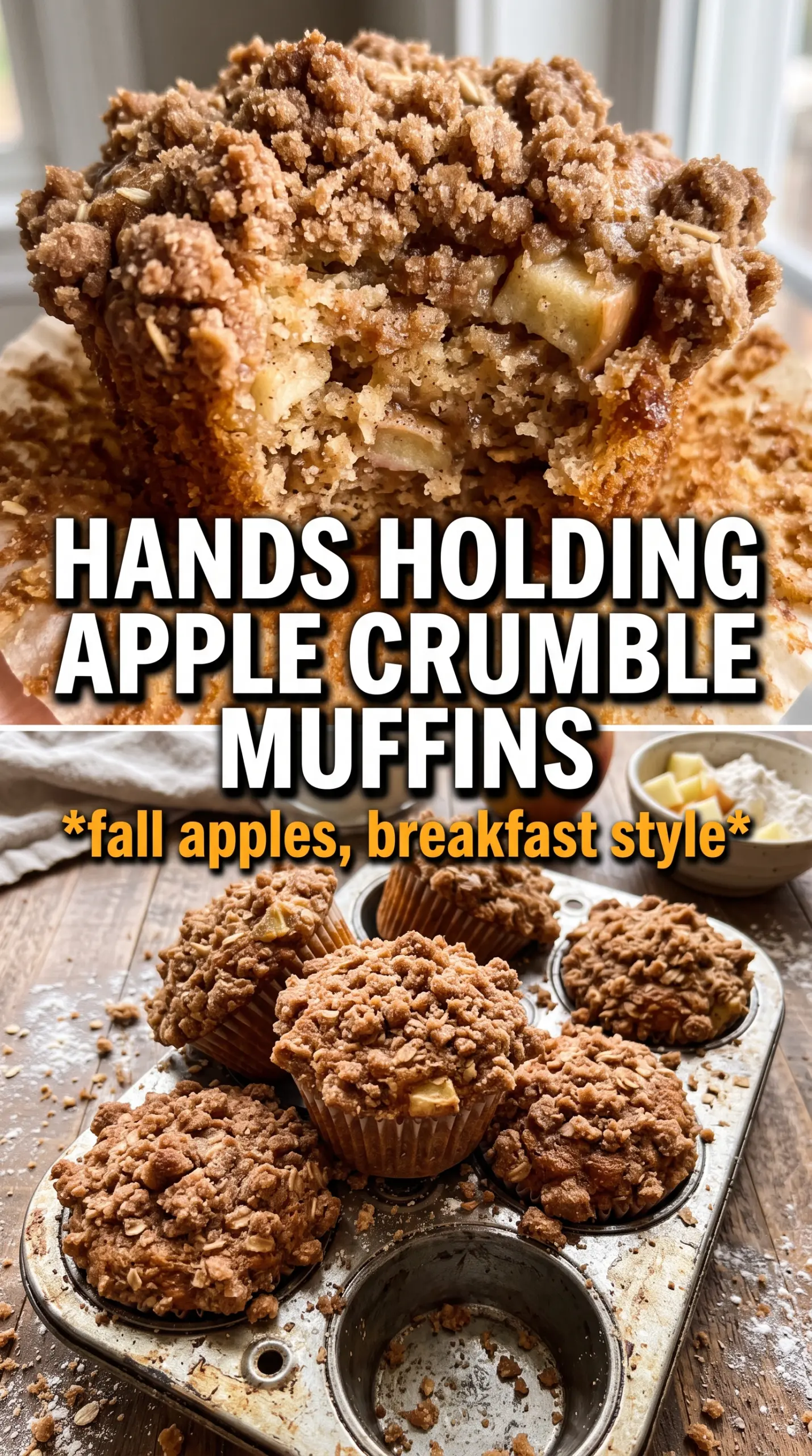 Apple Crumble Muffins golden crumbly