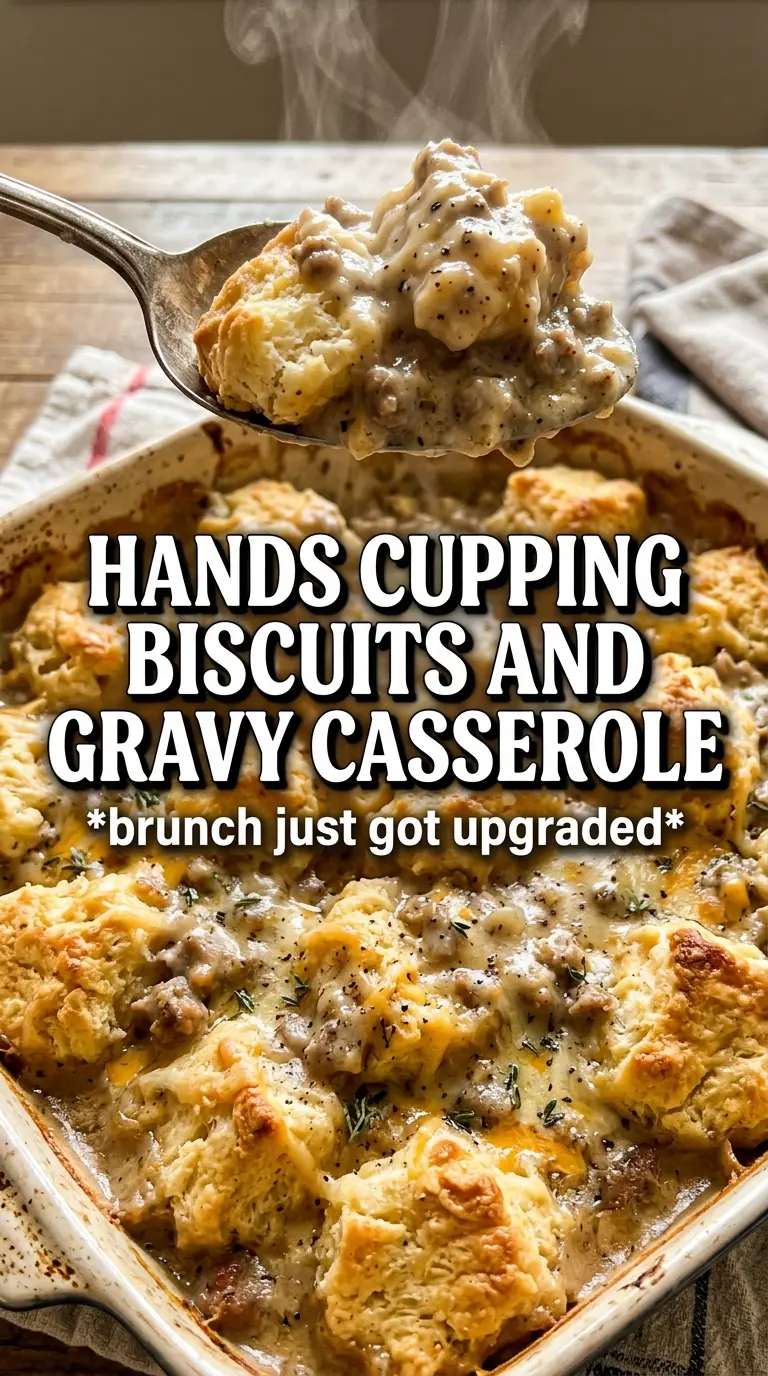Biscuits and gravy casserole golden creamy hearty