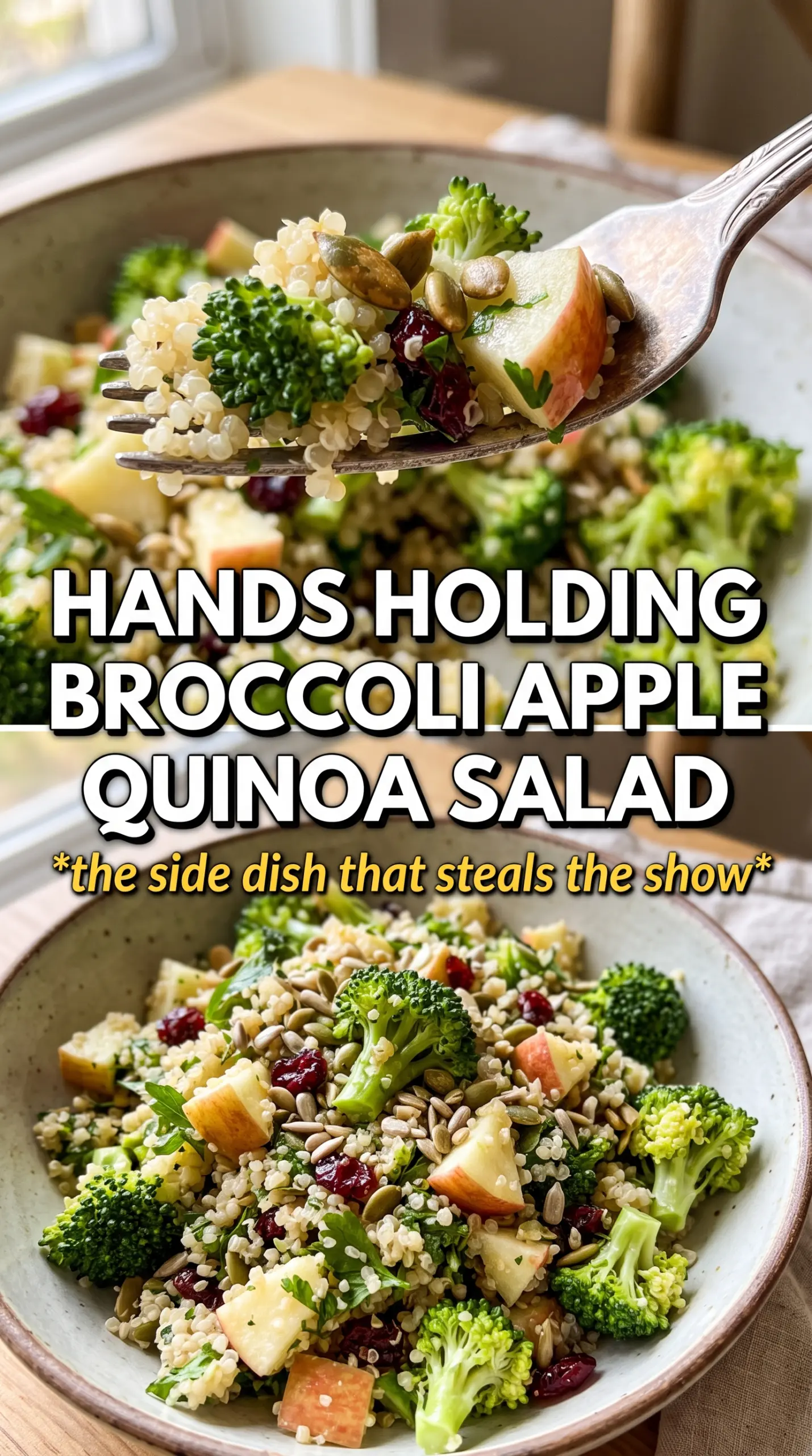 Broccoli Apple Quinoa Salad bright, crisp, colorful