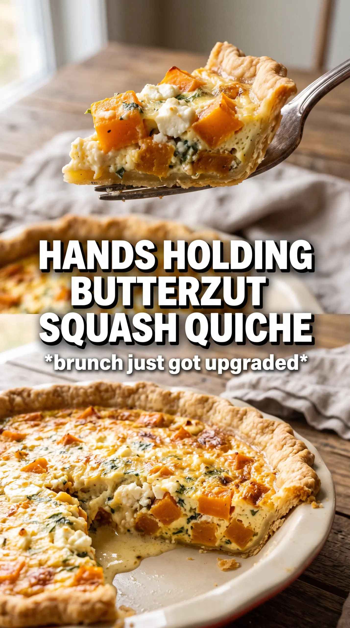 Butternut Squash Goat Cheese and Caramelized Onion Quiche golden custard savory tart