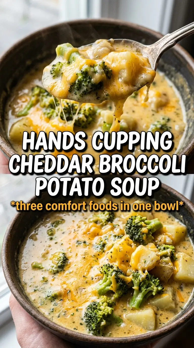 Cheddar Broccoli Potato Soup creamy cheesy