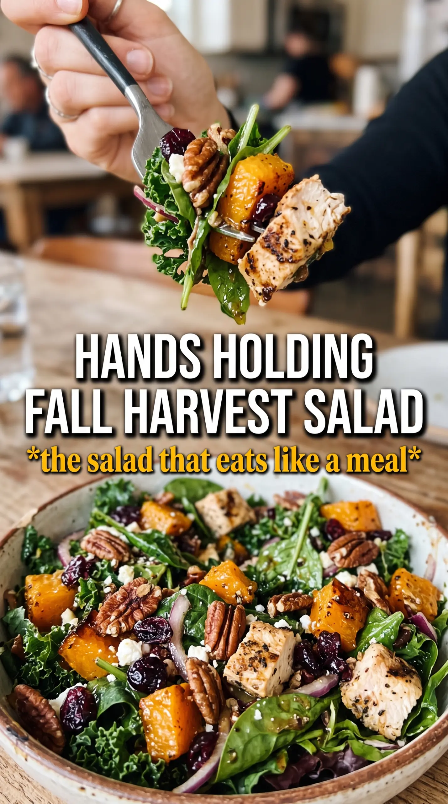 Chopped Fall Harvest Salad With Chicken colorful autumn, maple balsamic, hearty