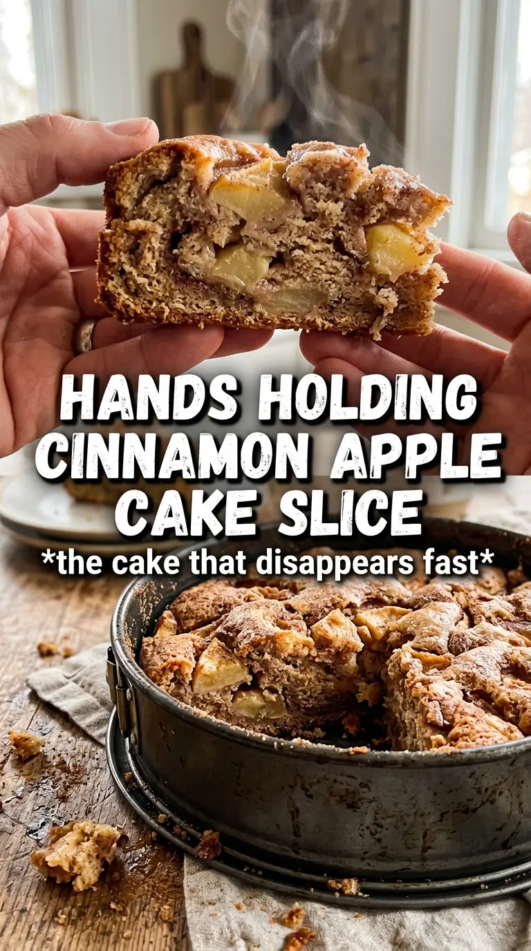Cinnamon Apple Cake with cream cheese frosting, spiced layers