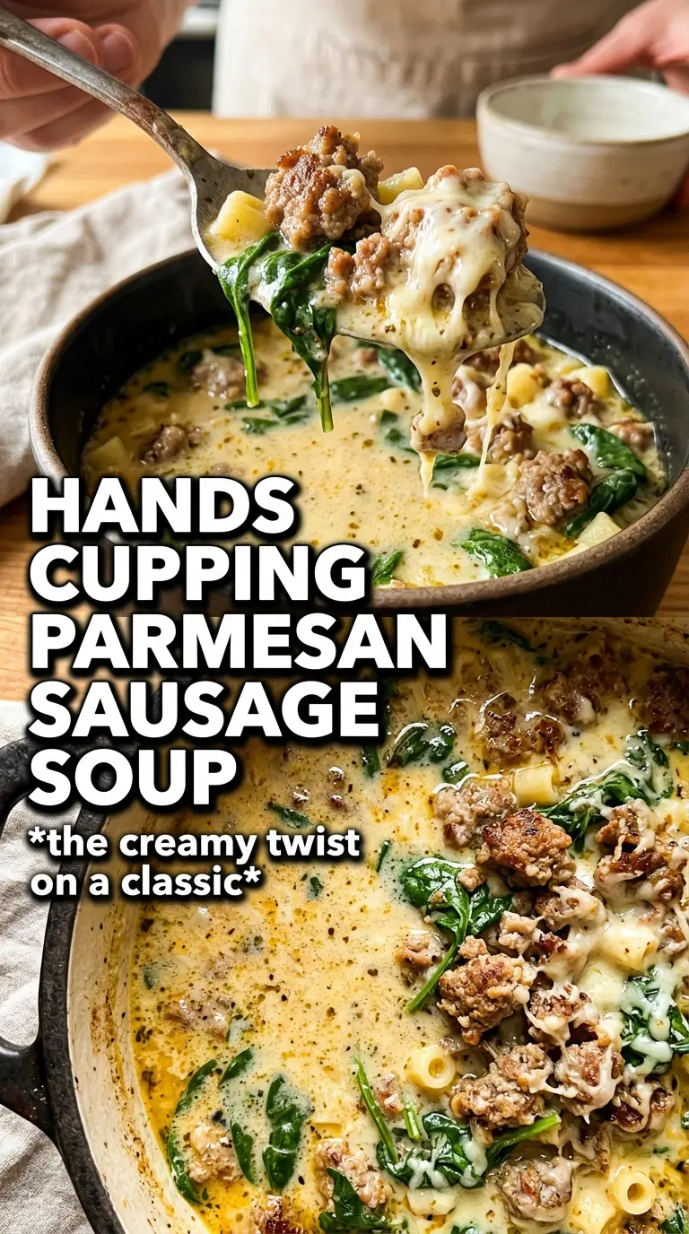 Creamy Parmesan Italian Sausage Soup, creamy, hearty, comforting